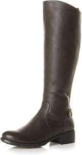 Ajvani Women's Mid Heel Stretch Calf Boots Size