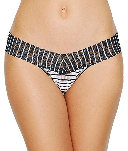 Hanky Panky Inside Out Stripe Low Rise Thong White/Black One Size