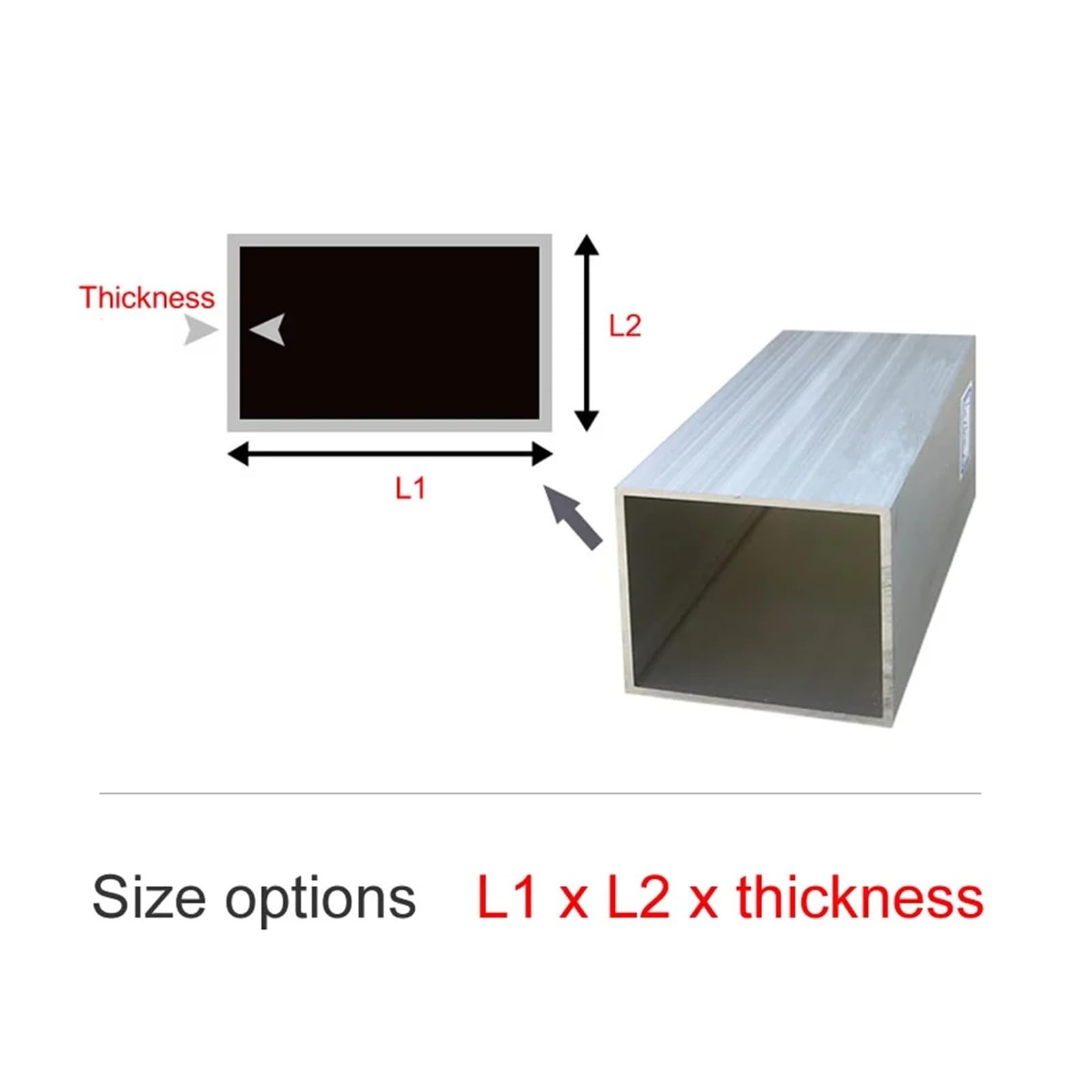 1 Stück Rechteckrohrprofil aus Aluminium 6063 – 8x10x12x15x20x25x30x35x38 mm Vierkantrohr(245mm,30x100x2mm)