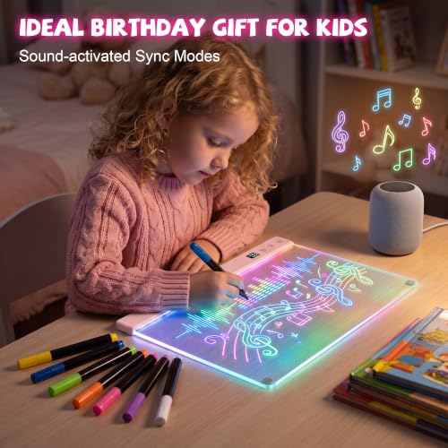 Honesorn 16’’ LED Drawing Board for Kids with 16 Light Effects Rechargeable — view 6