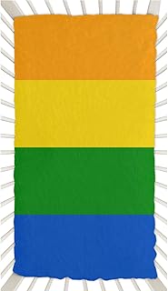 Rainbow Line Crib Sheets for Boys, Girls Machine Washable Soft Cozy Microfiber Fitted Crib Sheet for Standard Crib and Toddler Mattresses Boys Girls 28x52 Inch