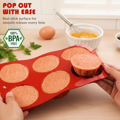 Image of HKNMTT 2Pcs Mini Fluted Cake Pans 6-Cavity Non Stick Buntz Pan BPA Free