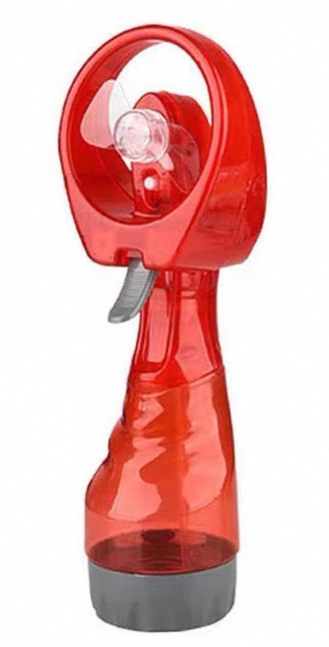 Ventilador de agua portátil en color rojo para refrescarte durante tus viajes y días de playa