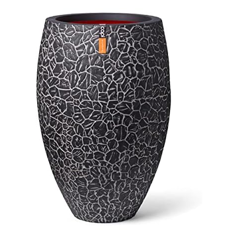 Capi Europe - Pflanzgefäß elegant Deluxe Clay NL - Anthrazit - Ø 56 x H 85 - Blumentopf - Übertopf - Blumenkübel - Pflanzenkübel - Für drinnen und draußen - Wetterfest - KATC1132 Cover