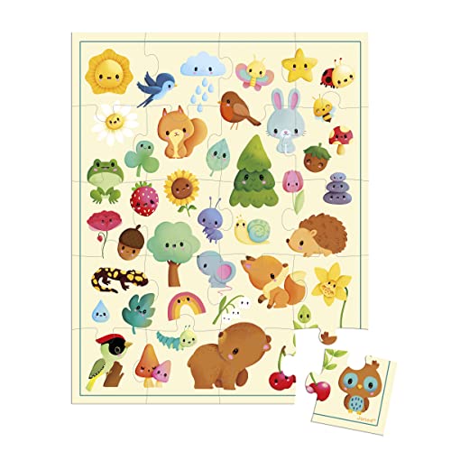 Janod - Nature-Themed Picture Puzzle - Children’s 20-Piece FSC Cardboard Puzzle - Easy to Store - Made in France - 24 Months +, J02574 - Image 2