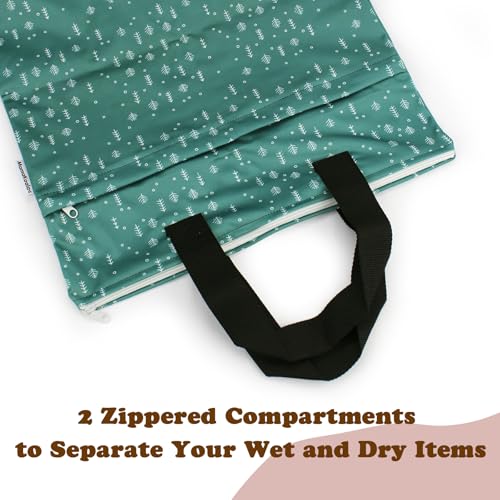 Image of Mama Koala Reusable Hanging Wet Dry Bags for Baby Items, Cloth Diapers, Swimsuits, Travel, Gym Clothes, Beach, Pump Parts, Toiletries, Two Zippered Pockets, 2 Pack (W005L)