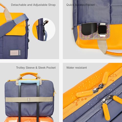 Image of uppercase 14L Omega 03 Professional Laptop Messenger Bag | up to 15.6''| 3x More Water Resistant| Tablet Compartment| Multiple Organisers| Office Bag for Men & Women (Blue)