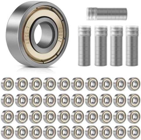 50 Stück Kugellager, 608ZZ 8x22x7 mm, Double Shielded Miniatur Rillenkugellager, Carbonstahl Präzisionslager, 608 Kugellager für Skateboards, Rollerblades, Fahrräder, Hausgeräte
