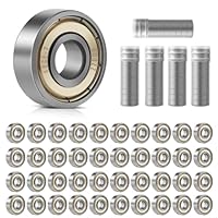 50 Stück Kugellager, 608ZZ Kugellager, Kugellager 8x22x7 mm, Double Shielded Miniatur Rillenkugellager, Carbonstahl Präzisionslager, 608 Kugellager für Skateboards, Rollerblades, Fahrräder, Hausgeräte
