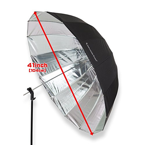 Unplugged Studio 41Inch Deep Parabolic Silver Umbrella 16 Fiberglass Rib Includes Carrying Bag Un-020 #TOP1