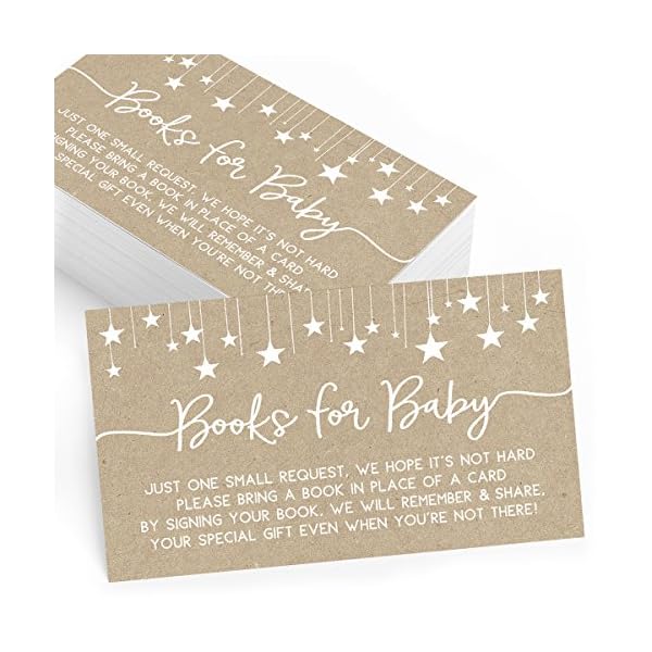 Bring a Book Einsteckkarten für Babyparty, 25er Set, Bücher für Babyparty, Babyparty-Spiele, Aktivitäten und Ideen