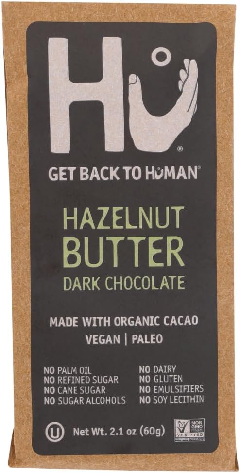 CHOCOLATE BARS 2.1 OZ Hazelnut Butter Dark Chocolate pack of 6