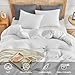 WARMDERN Waffle Weave Duvet Cover King Size, White Textured Duvet Cover Set, Soft and Breathable Comforter Cover, 3 Pieces Microfiber Bedding Set for All Season(White,King)