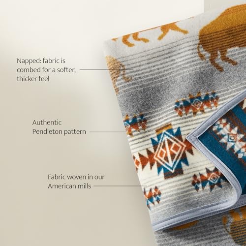 Image of Pendleton Jacquard Wool Throw, 64 x 64-Inch Reversible All-Season Blanket