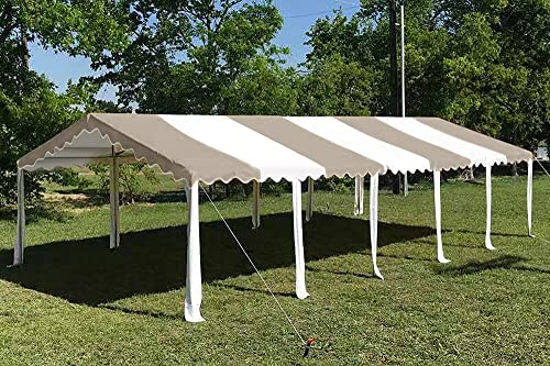 DELTA 32'x16' Sand Budget PVC Party Tent,Outdoor Event Canopy,Wedding Tent,Backyard Garden Shelter Gazebo,Waterproof Top,Galvanized Steel - Image 4