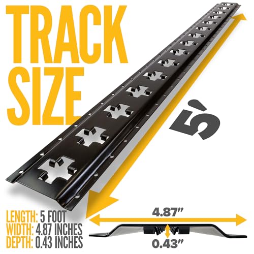 Image of US Cargo Control X Track Rails (2-Pack), 5 FT Black X-Track Rail for Trailers, Pickup Trucks, Garages, and Sheds - Use with E-Track Straps for Vertical and Horizontal Alignment