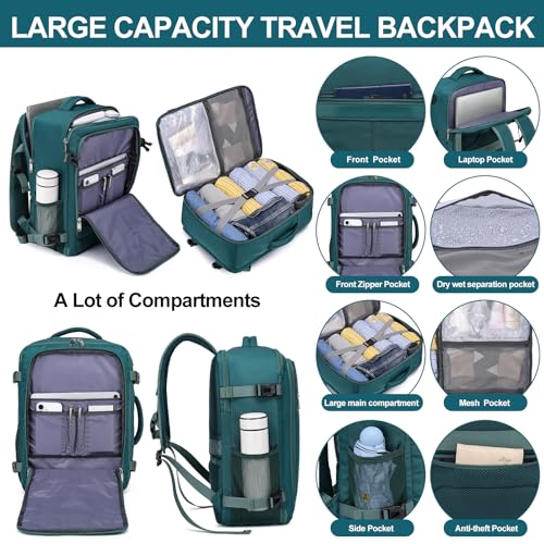 EZUOLA Carry On Backpack with USB Port