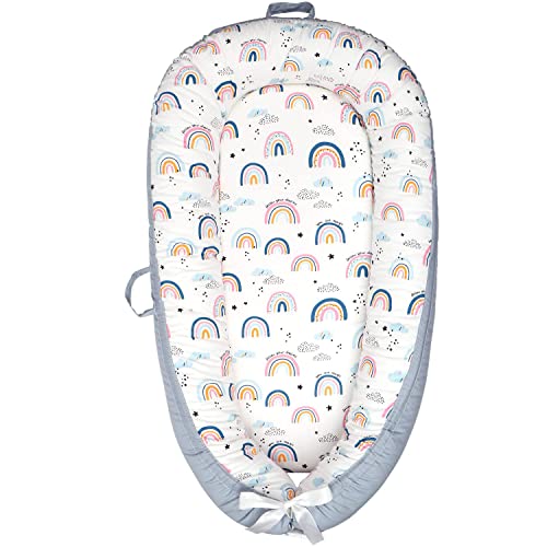 Image of CosyNation Baby Lounger, Lightweight Infant Floor Seat, Soft Cotton and Fiberfill, Newborn Essentials for Traveling