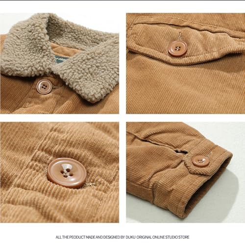 Manteau cargo thermique homme en velours côtelé et sherpa FGRID - 5