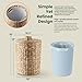 Tidita 4 Gallons Wicker Waste Basket - Water Hyacinth Bathroom Garbage Can with a Lid - Bathroom Trash Can Boho Style - Wicker Trash Can with Lid for Household, Kitchen - Removable Liner, Iron Frame