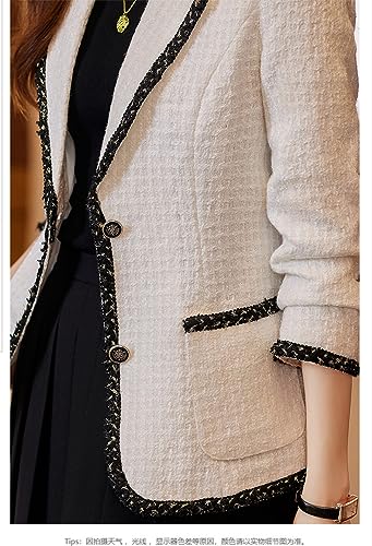Long Sleeve Blazer Jackets for Women Business Casual Tops Fashion Dress Suit Jacket for Party White4