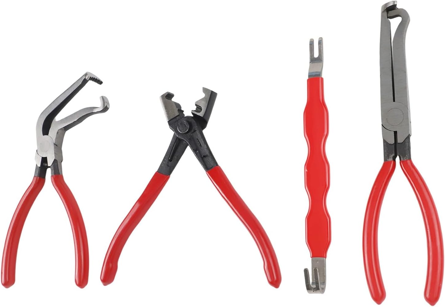 RichVibe Electrical Connector Separator Tool 4 Pcs Set, High-Carbon Steel Disconnect Pliers for Locking Push Tab Style Connectors, for Mass Air Flow Sensors and Ignition Coils