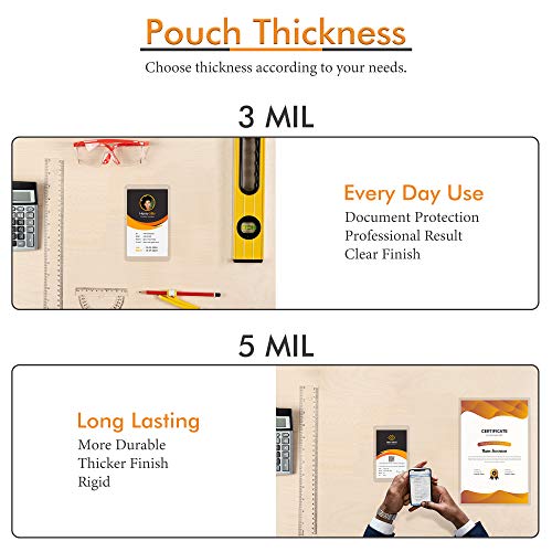 Tyh Supplies 100-Pack 2 X 3.5 Inch 5 Mil Business Card Clear Hot Glossy Thermal Laminating Pouches Lamination Sheet Laminator Pockets #TOP3