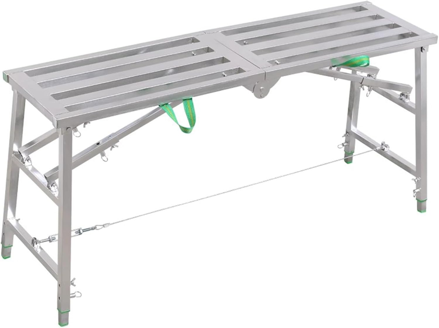 Scaffolding Ladder, Work Platform Height Adjustment Step Stool Galvanised Pipe Platform Ladder with One-Touch Automatic Fold 150KG Capacity