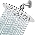 HOPOPRO 8 Inch Rain Showerhead High Pressure Fixed Shower Head Metal High Flow Shower Head 304 Stainless Steel Tool-free Installation for Luxury Shower Experience