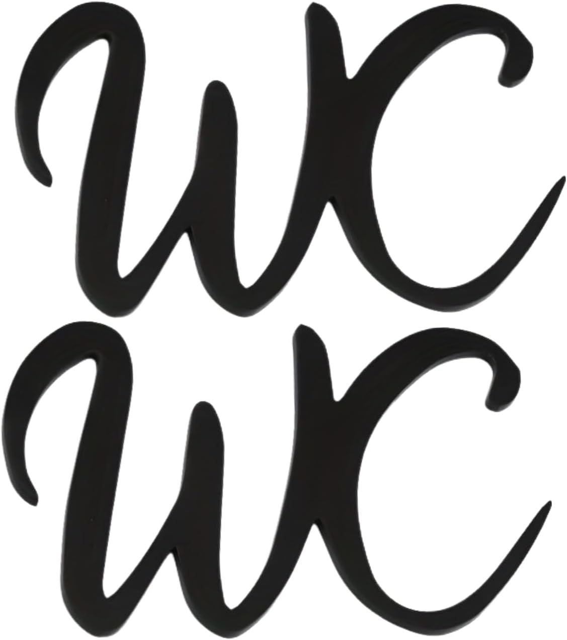 Set of 2 Toilet Sign, Self-Adhesive Set, 22.5 x 12 cm, Black, High-Quality Acrylic for Toilet Decoration, Easy Assembly, Ideal for Indoor and Outdoor Use, Offices, Cafés, Hotels & Private Rooms