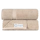 SALBAKOS 100% Turkish Cotton Extra Large Bath Sheet Towel Set of 2, 35x70 inch | Premium Quality | Hotel Collection Soft, Absorbent, Oversize Bath Towels | Made in Turkey (Taupe, 2 Bath Sheets)