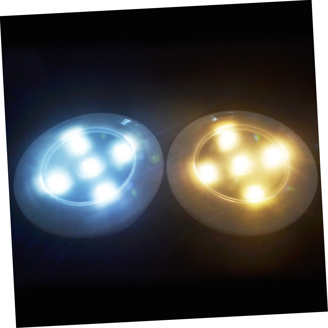 DIYEAH 2 LED Puck Lights Battery Operated Stick Tap Lights for Cabinets Kitchens Easy Installation