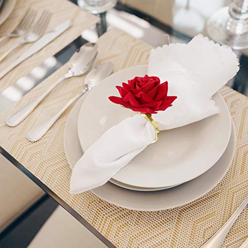 BESPORTBLE 4 peças de anéis de guardanapo de flor de rosa com fivela para casamentos, festas, banque