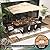 Tangkula 9 Pieces Outdoor Patio Dining Set, Wicker Patio Furniture Set of 8 Armchairs with Soft Cushions and Acacia Wood Square Table with Umbrella Hole for Backyard Garden Deck Porch