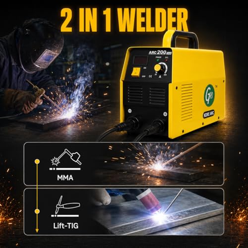 Image of 200 Welding Machine, 200 Amp Single Phase 220V ARC MMA Inverter Welder, MOSFET Technology, Precise Current Control, 2.5mm & 3.15mm Electrodes, Portable 5 kg Build