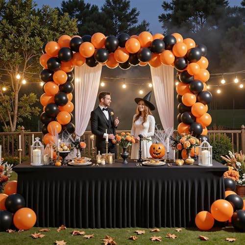 Jupe de table rectangle plissée noire cachant les pieds de table pour buffet de mariage - 3