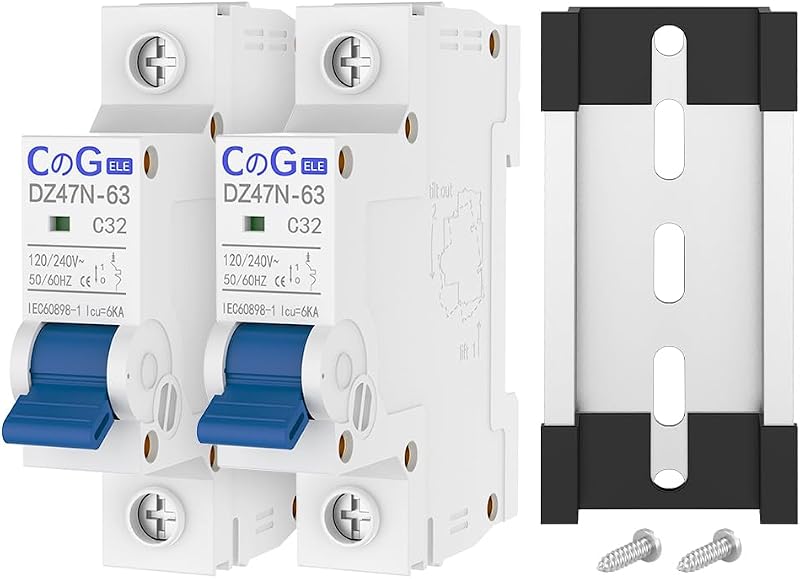 AC Miniature Circuit Breaker, CGELE 32 Amp 1 Pole 120/240V Solar AC Disconnect Switch Thermal Magnetic Trip Din Rail Mount