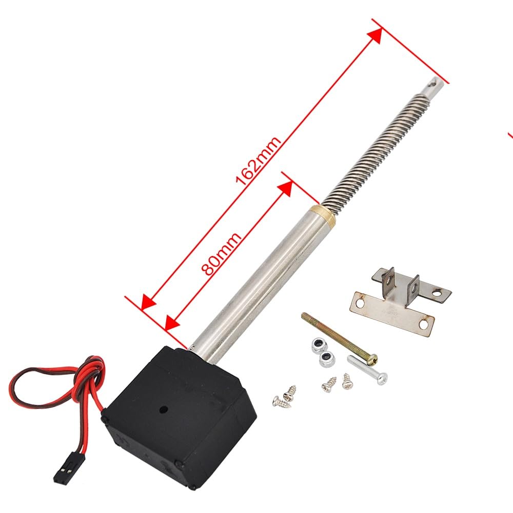 Elektryczny siłownik popychacza z serwomechanizmem do RC | High Power Metal Linkage Linear Actuator Driving Rod Kit for 1/14 Scale Construction Models(H-80mm)