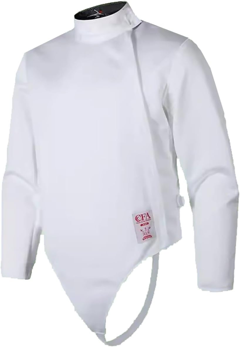 Fencing Clothing, Fencing Tops for Adults and Children, Daily Training Clothes, 350N, for Foil/Epee/Saber Fencing Gear(Color:White Right Hand,Size:54#)
