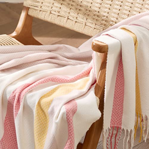 Bedsure Pink Throw Blankets For Couch - Decorative Dusty Rose Woven Throws Blanket With Tassels For Summer - Soft And Lightweight Farmhouse Throw Blankets For Sofa And Bed (50X60 Inches) #TOP3