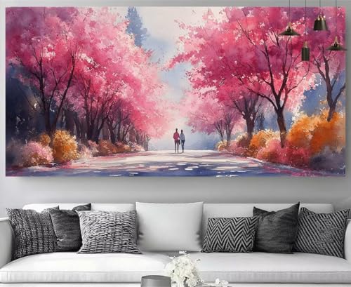 Diamond Painting XXL Fleurs de Cerisier 30x90cm | Kit Broderie Diamant Complet Adulte M-Y963