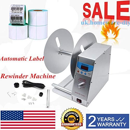 Label Rewinder Machine, Adjustable Speed Digital Automatic Label Rewinder Tags Industry Electric Labeling AC110V US Stock