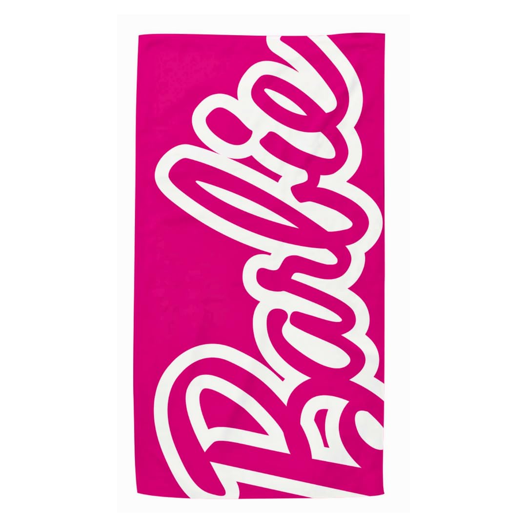 ARDITEX, Barbie Beach Towel, Fan Item, Beach Towel for Girls, Microfibre Towel, Large, 170 x 90 cm, for Pool, Shower, Bathroom, Deck Chair, 240 g/m², 100% Polyester