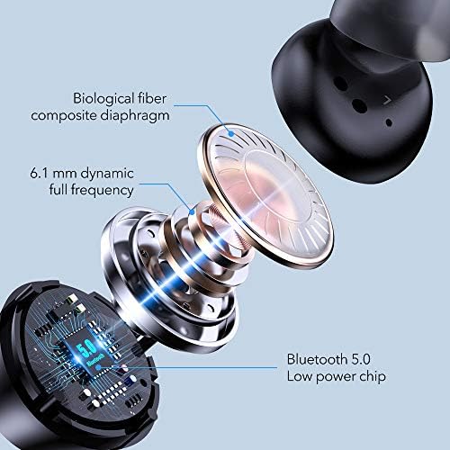 MIFA Earphones Wireless, Earbuds Bluetooth 5.0 Stereo Sound Waterproof Headphones with Mic In Ear Noise Cancelling Earpods for Gym Workout Running
