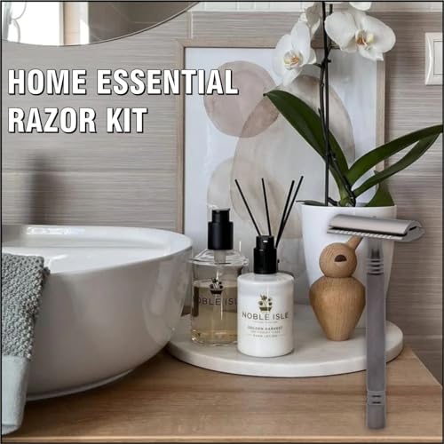 Image of Pearl Shaving Double Edge Safety Razor (Graphite Black) - Best Shaving Razors for Men | Classic & Traditional shaving Kit for Men | Premium blade razors for Rakshabandhan Gift Option