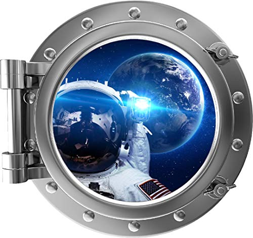 Vinilo Decorativo Ventana Nave Espacial 3D 18 Pulgadas