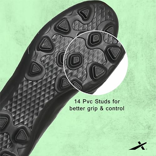 Image of Vector X Dynamic Football Shoes for Men Sports and Athletic Footwear with PVC Synthetic Leather Having EVA Insole Lightweight and Comfortable Soccer Shoe