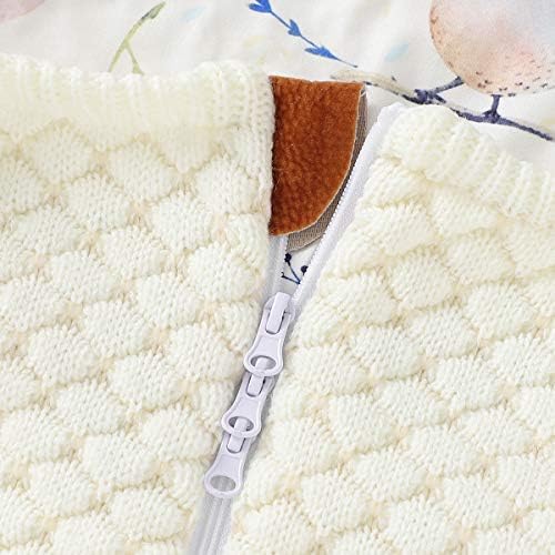 mimixiong Baby Swaddle Blanket 0-12 Months, Soft Newborn Sleeping Bag Knitted Baby Wrap for Girl Boy (White)