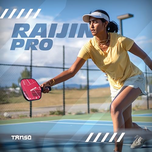Image of TANSO Raijin Pro Fiberglass Pickleball Paddle (Hight Grit Surface Pickleball Paddle, Light Weight + Hexa Core, Wider Neck for Larger Sweet Spot)