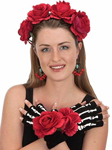 Day of The Dead Accessory Set Red/Black